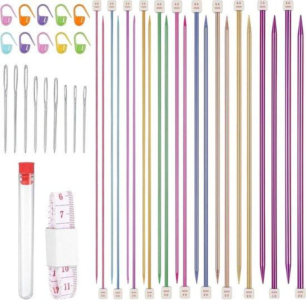Vielezweckiges Strickset aus Kunststoff, 10 Teile