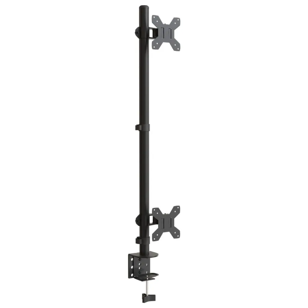 Support double écran pour bureau - Optimisation d'espace Noir en Acier - 3