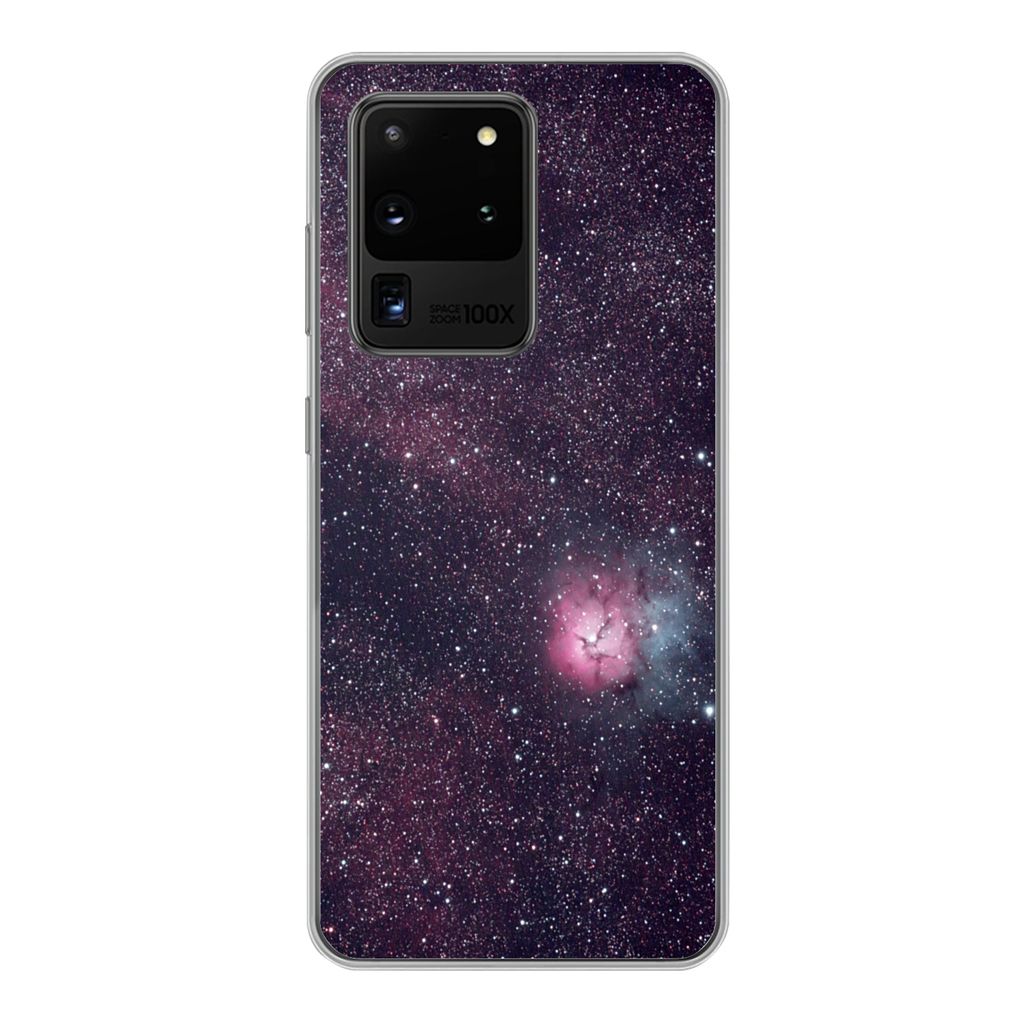 MuchoWow Handyhülle Schutzhülle Hülle für Samsung Galaxy S20 Ultra Universum - Sterne - Rosa - Jungen - Mädchen - Kinder Silikon Softcase Ha...