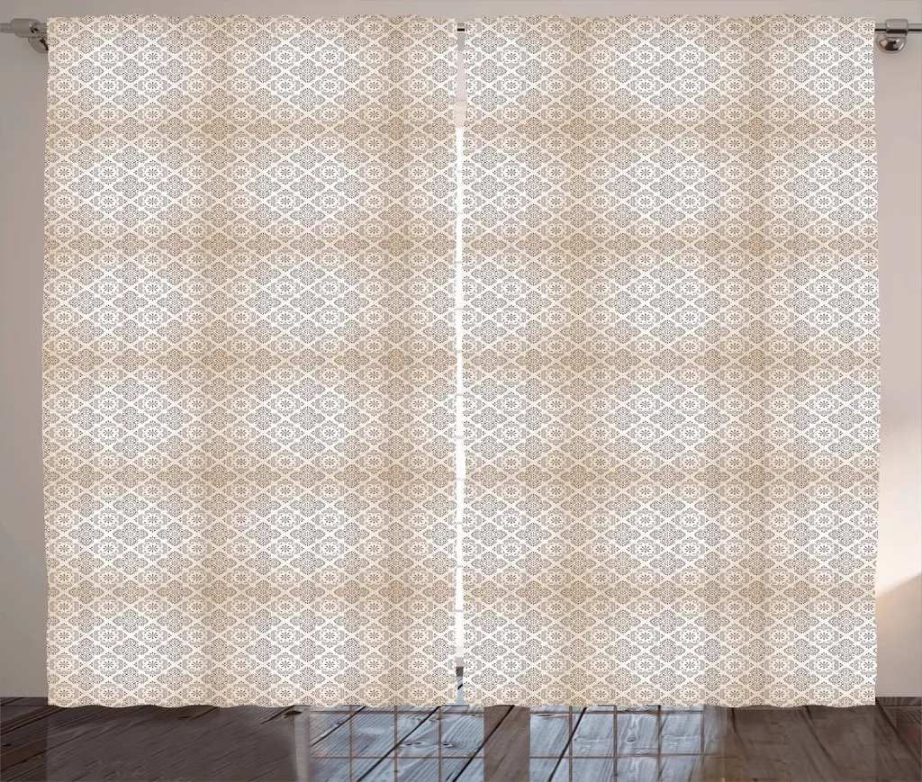 Tenda a Fiori Classici ABAKUHAUS Beige-Marrone 280x175 cm Offerta