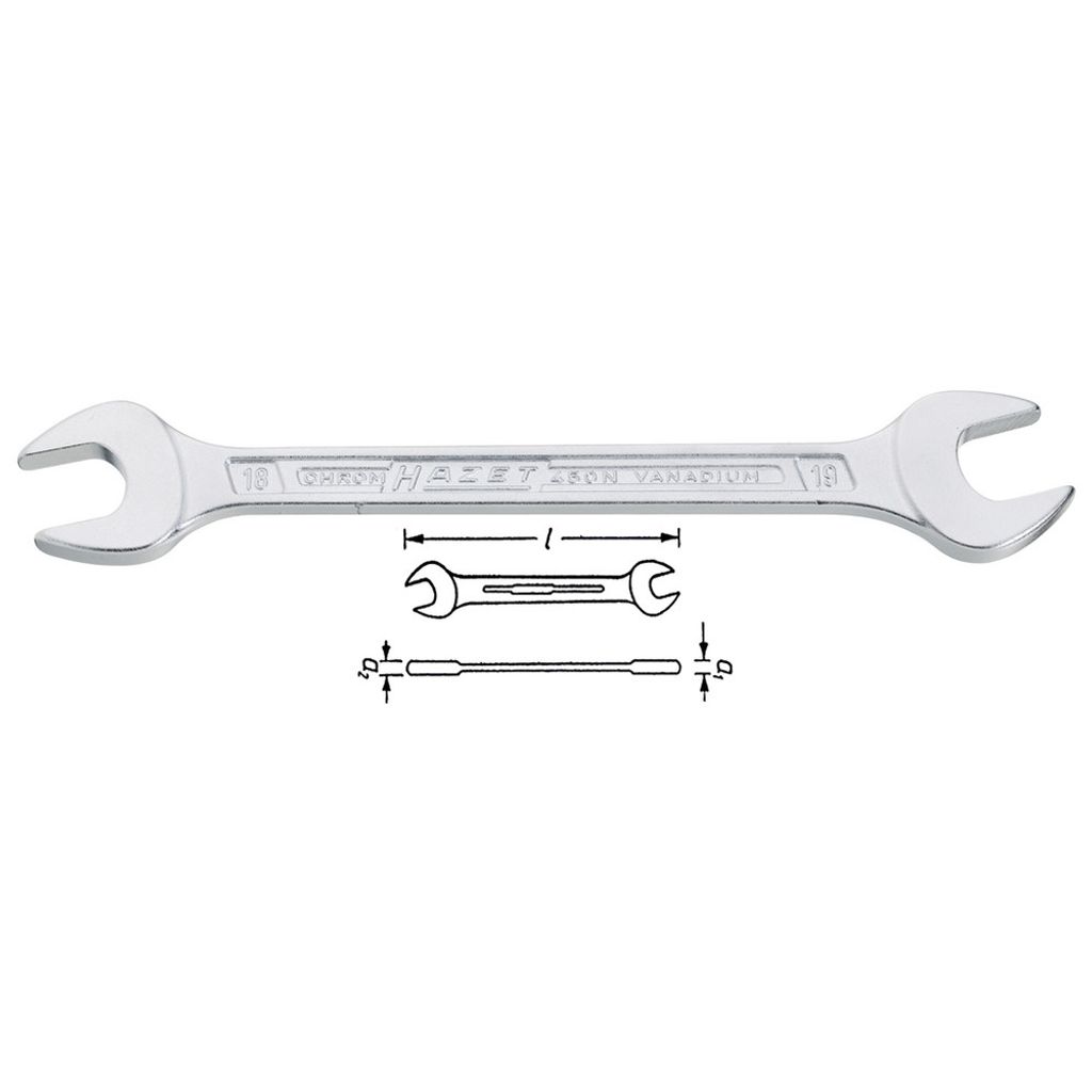 Hazet Doppel-Maulschlüssel Außen Sechskant Profil, SW 1/2 x 9/16