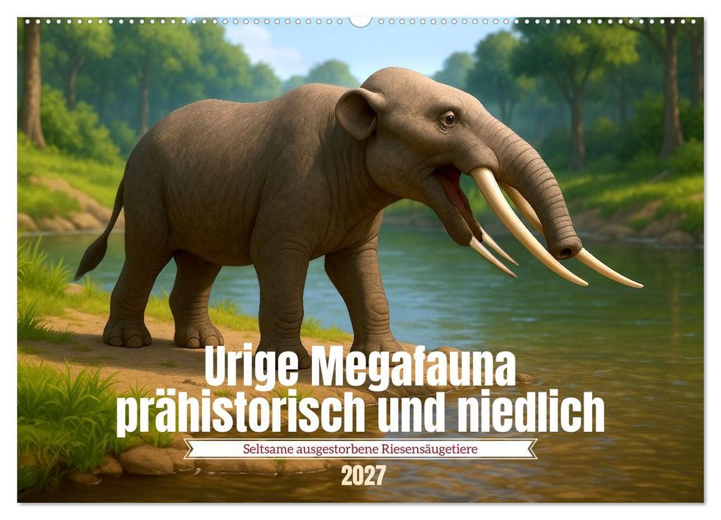 Urige Megafauna prähistorisch und niedlich (Wandkalender 2027 DIN A2 quer), CALVENDO Monatskalender