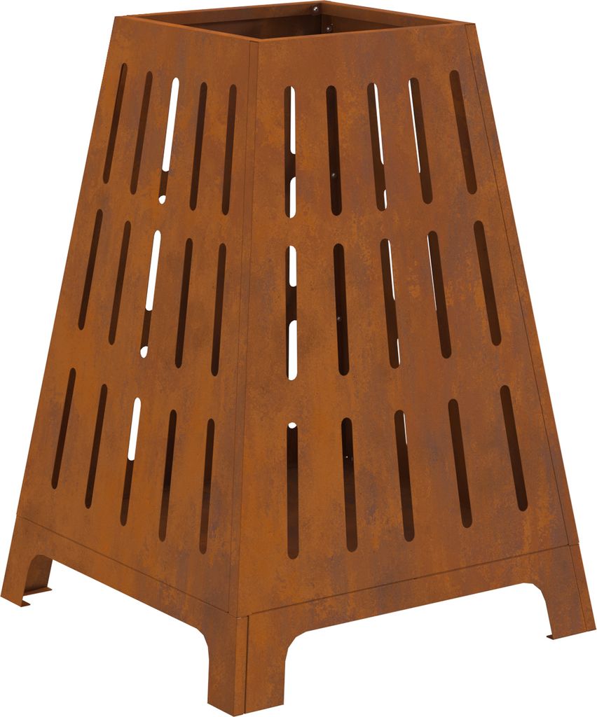 Möbel Feuerstelle Quadratisch 50x50x70 cm Cortenstahl - Feuerkörbe & - schalen Neu36036