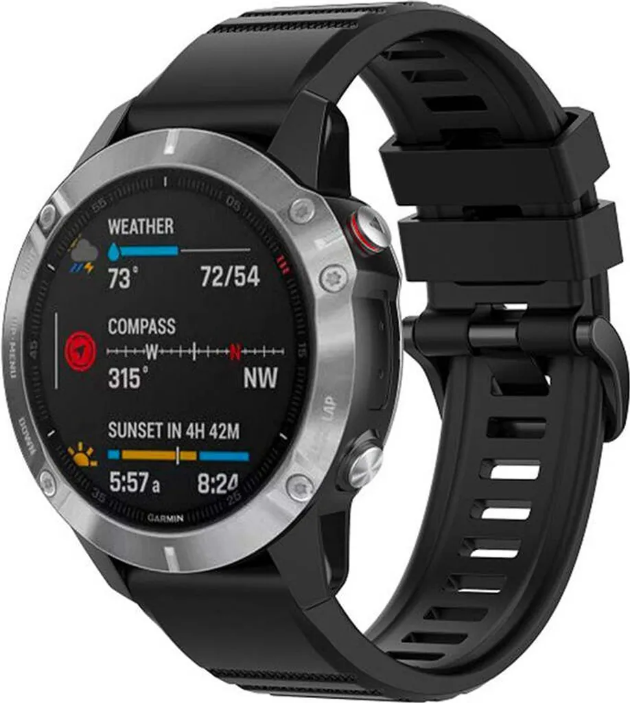Bracelet de rechange en silicone 22mm pour montre Garmin QuickFit Noir