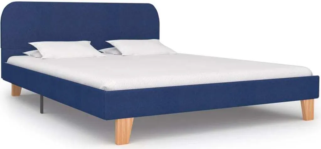 vidaXL Cadre de Lit Bleu en Tissu 140x200 cm - Structure de Lit Moderne