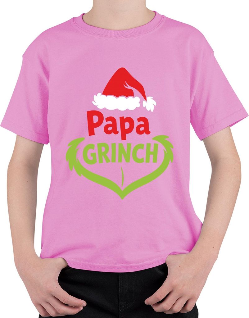 Papa Grinch Weihnachten Lustig Weihnachtsgeschenk Vater Geschenk Uni Kinder T-Shirt, Pink, 152