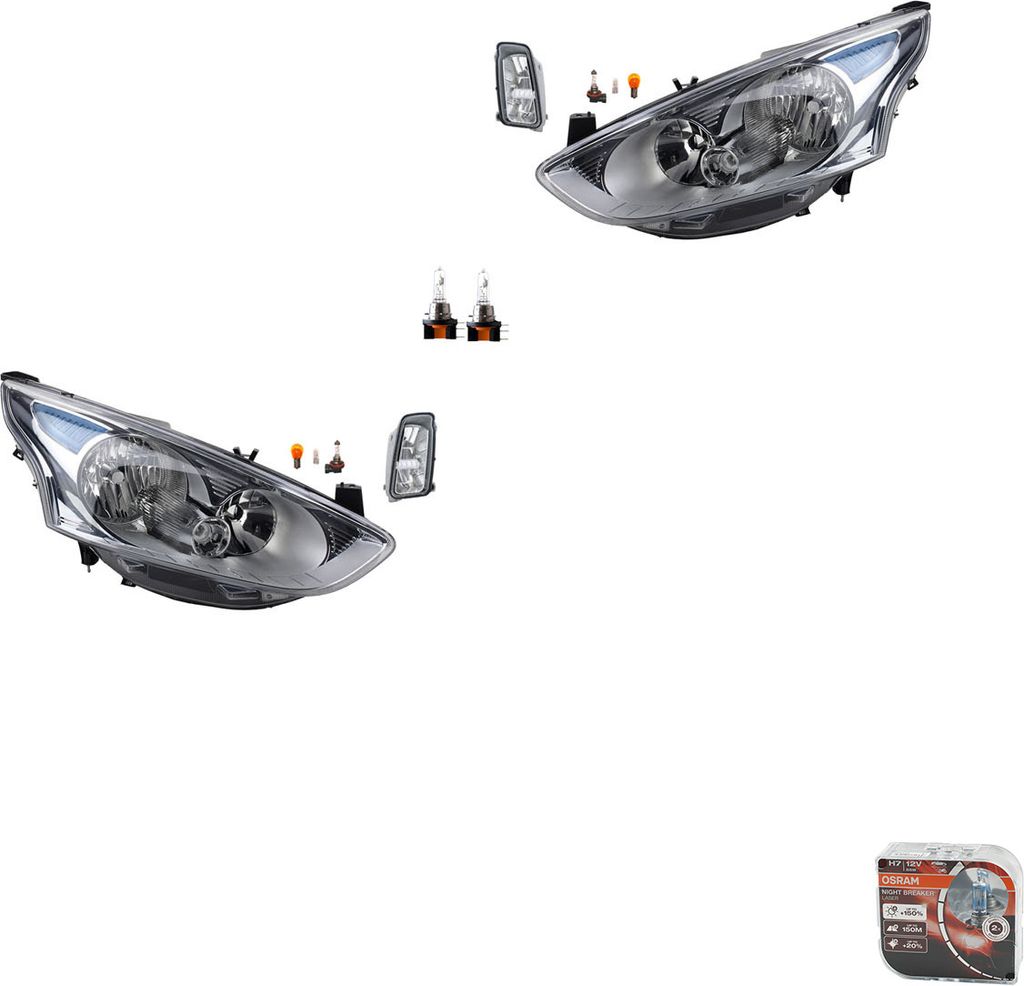 Johns, Scheinwerfer Satz + Osram Night Breaker Laser passend für Ford B- Max 10/12-5 1471729 7M5115K201AC 1471730 7M5115K202AC 1776015 1786176