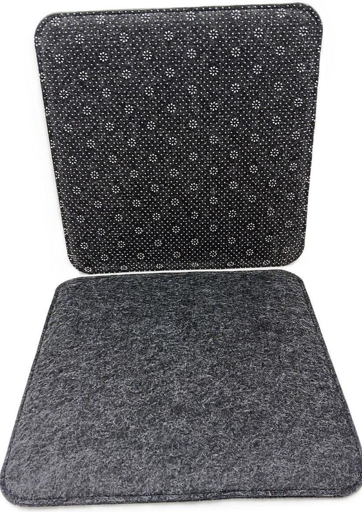 4 Stück Sitzauflagen Anthrazit Filz 35cm Anti Rutsch Noppen Sitzkissen