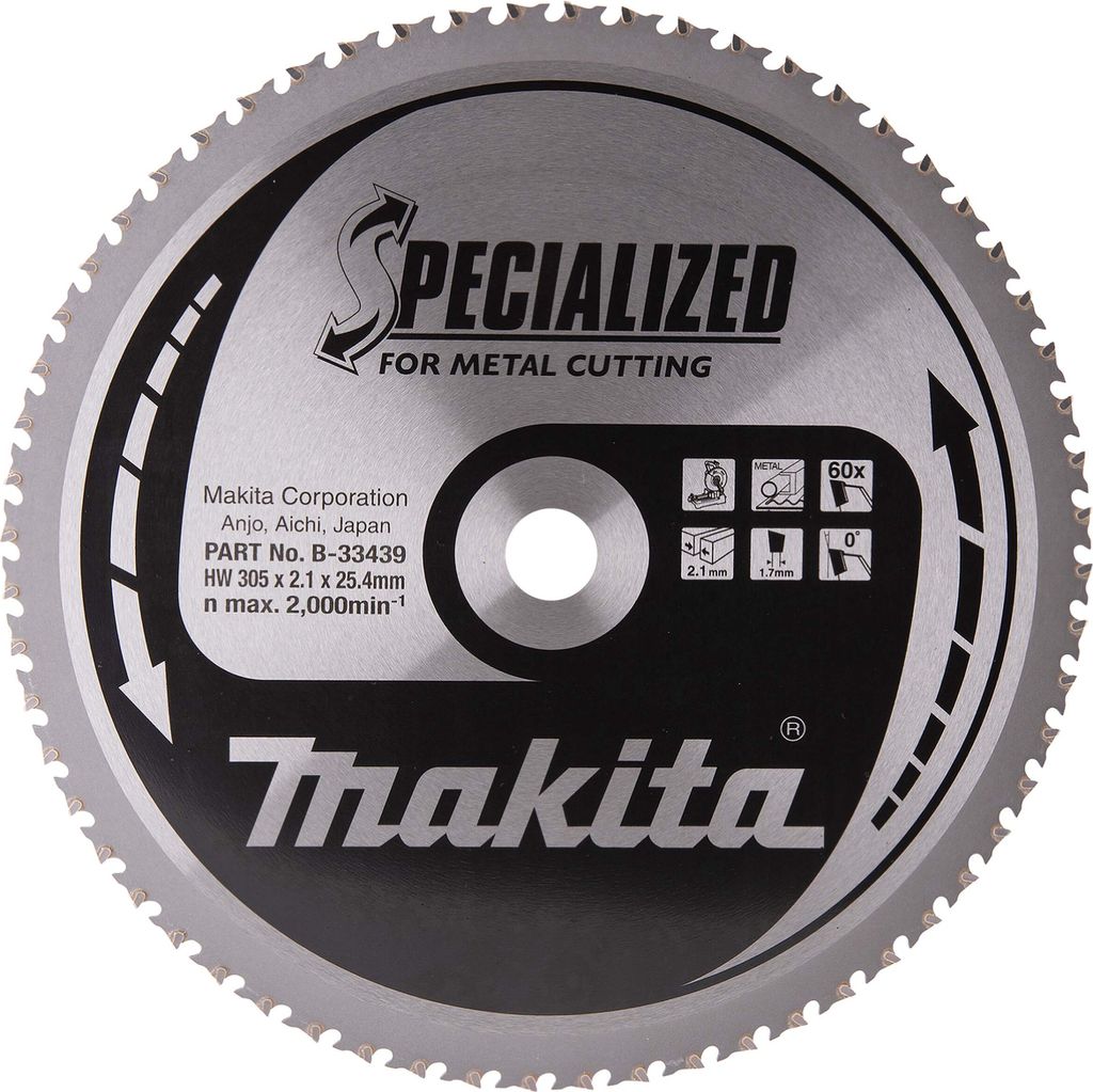 Makita B-33439 Specialized Kreissägeblatt 305 x 254 mm 60T Metall