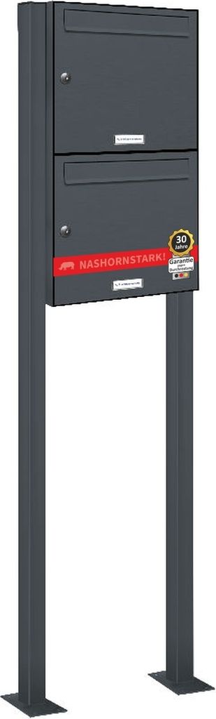 2er Standbriefkasten Anlage Freistehend RAL 7016 - Anthrazit