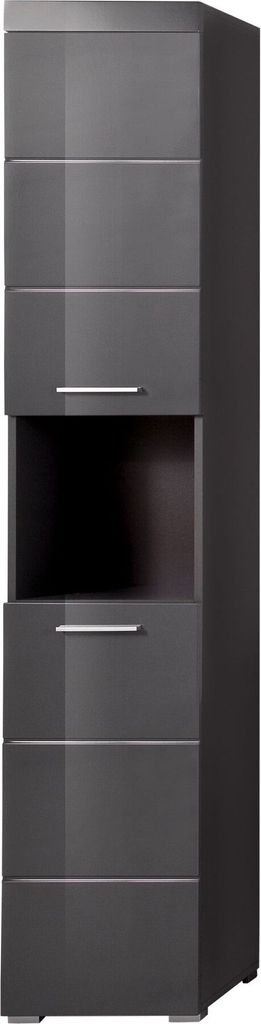 trendteam Bad Hochschrank Amanda Grau Melamin/Agave grau Produktbild 