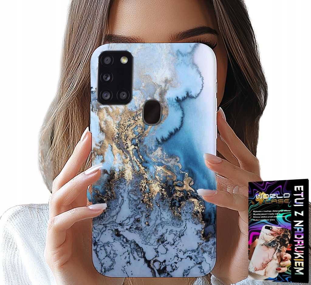 Etui Für Samsung Galaxy A21S - Damen-Marmurken + Glas