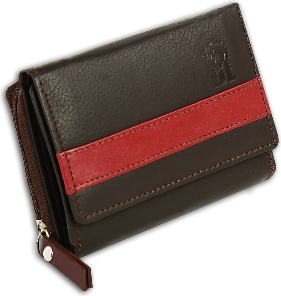 DrachenLeder portafoglio da uomo in vera pelle marrone bordeaux rosso 10x3x8 D2OPZ100D