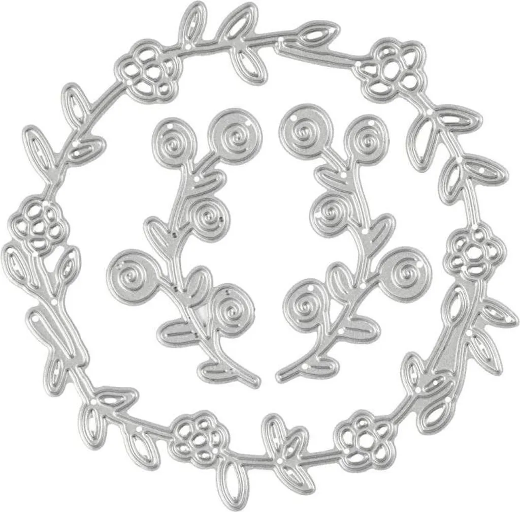Matrice de découpe couronne de fleurs 10,2 cm pour scrapbooking DIY