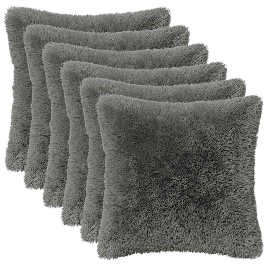 vidaXL Kissenbezug 6 pcs HEERLEN Hellgrau 30 x 30 cm PV Produktbild 