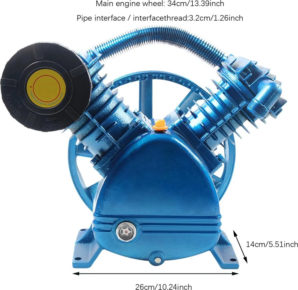 Tête de pompe compresseur bi-étagée 175 PSI remplace bloc 4kW usé