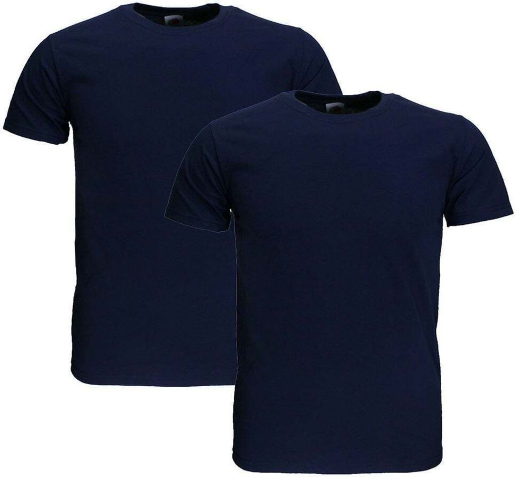 Fruit Of The Loom GROßE GRÖSSEN Baumwoll-T-Shirts 2er-Pack Dunkelblau - 4XL