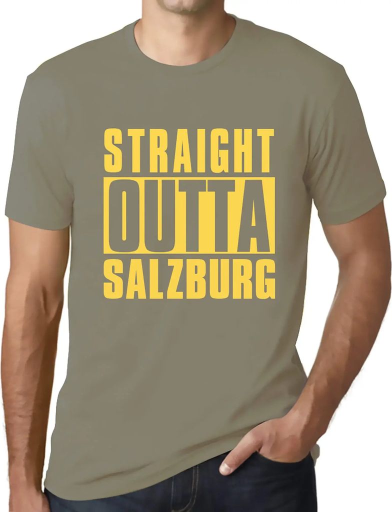 Herren Grafik T-Shirt Direkt aus dem Salzburger Land – Straight Outta Salzburg – Öko-Verantwortlich Vintage Jahrgang Kurzarm Lustige Druck Geb...