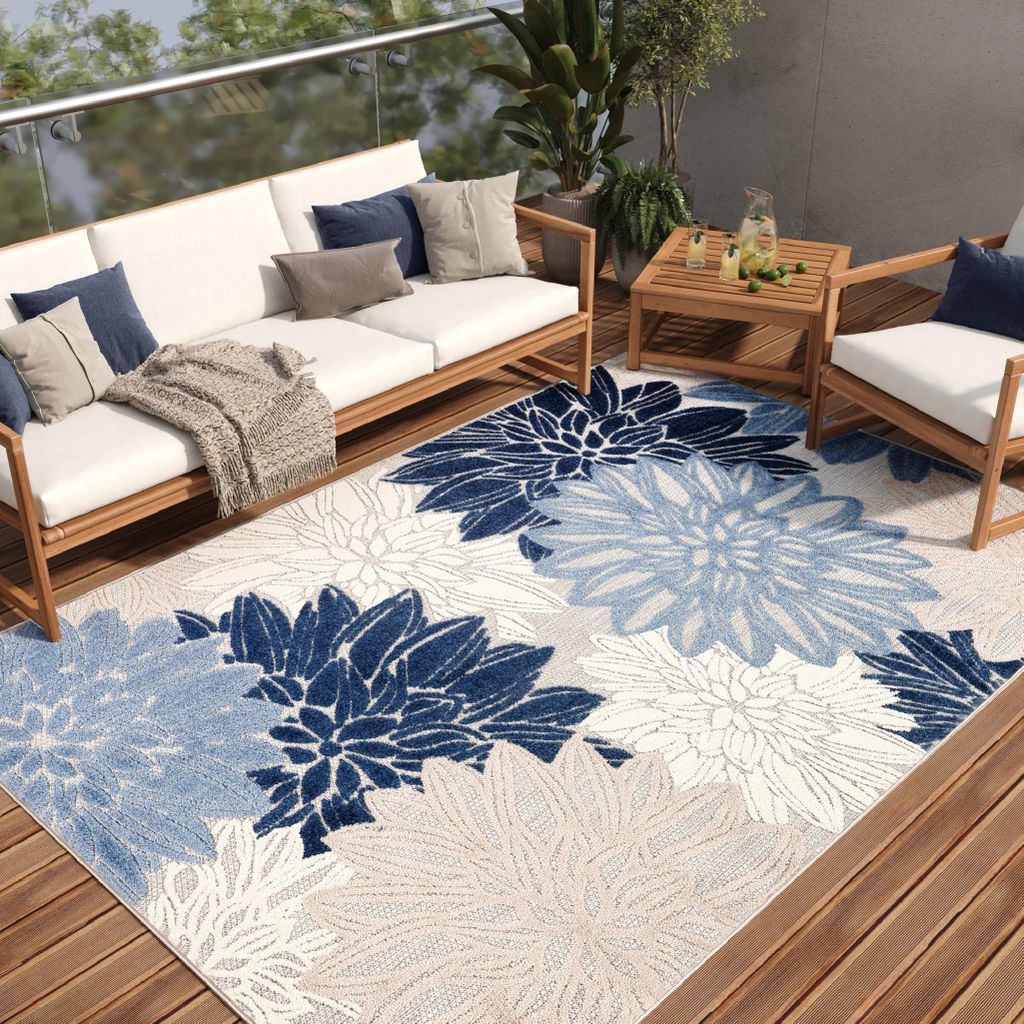 Tapiso Teppich PATIO Outdoor – Balkon und Terrassen Teppich, wetterfest & pflegeleicht 90 x 150 cm