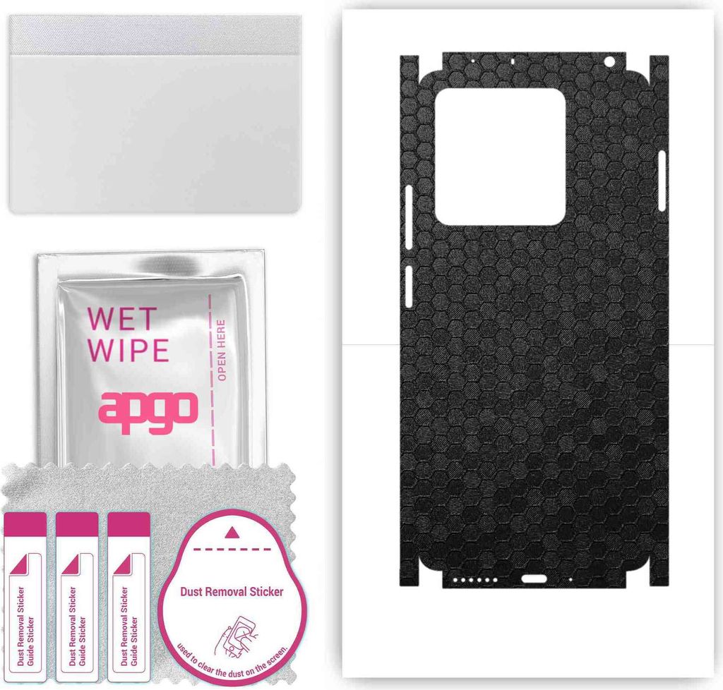 apgo Rückseite + Seiten Schutzfolie, Skin, kompatibel mit Xiaomi Redmi Note 13 5G, Hinten Displayschutzfolie aus Vinylfolie, kratzfest, einfache M...
