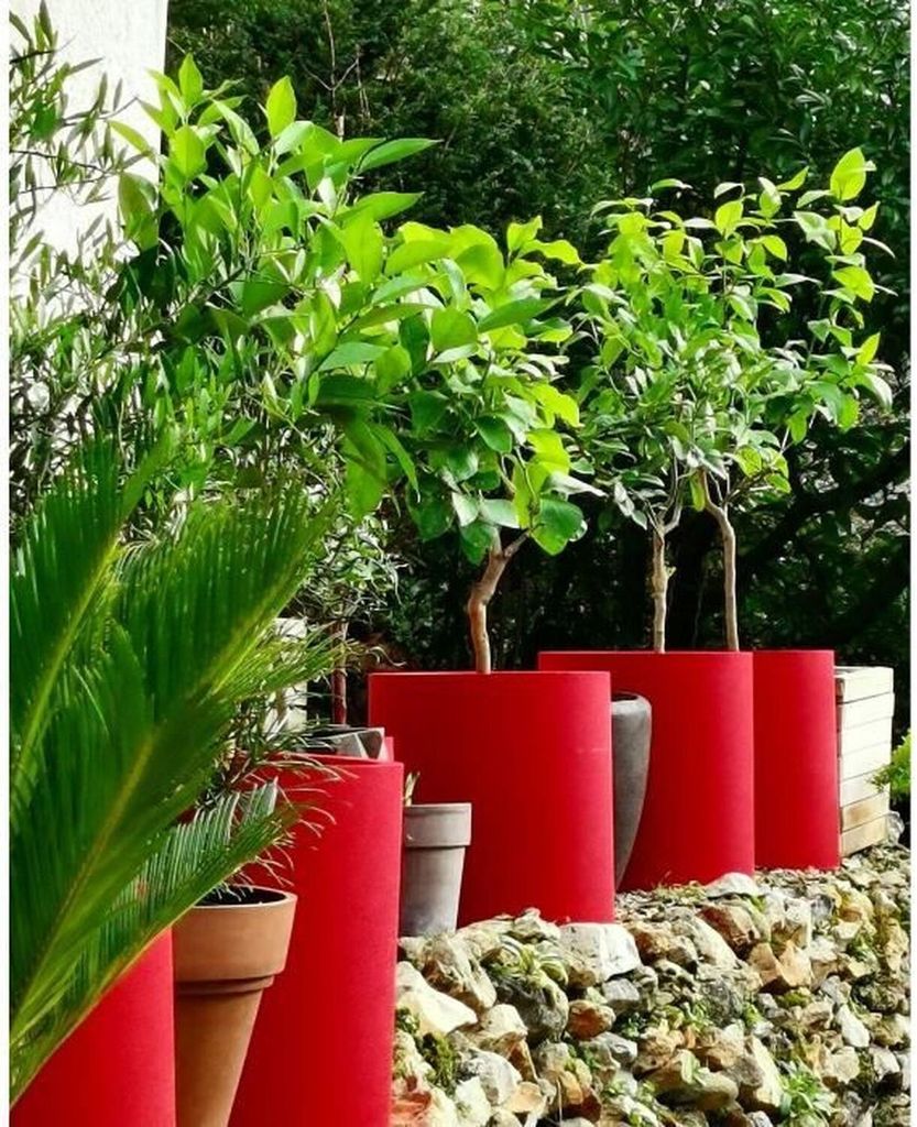 Riviera Rot Rund Plastik Rund Plastik Topf Blumenksten