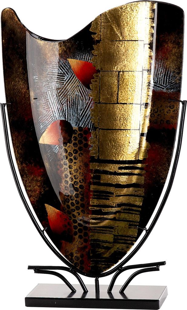 GILDE Bodenvase rechteckig Dixion schwarz H. 57 cm, 61426 Produktbild 