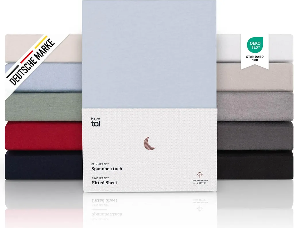 Blumtal Set 2 Lenzuola Jersey Cotone 180x200 - Benessere Box Spring