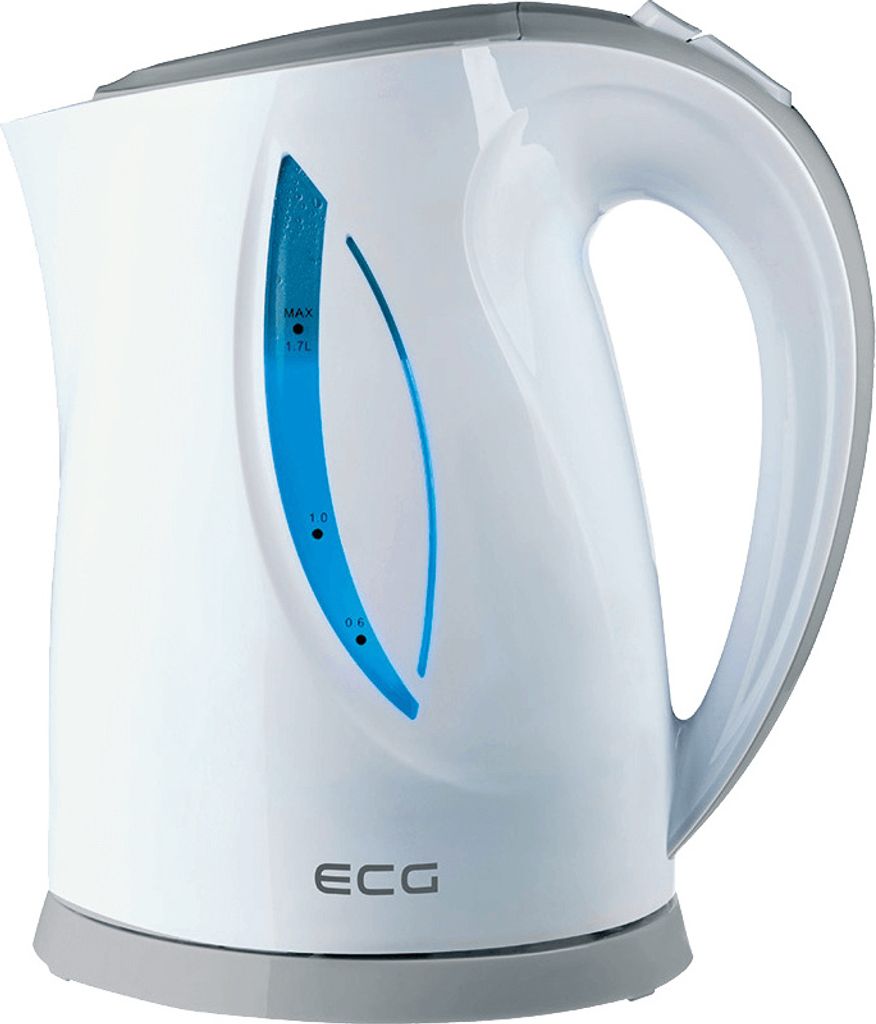 ECG RK 1758 Grey, Wasserkocher, 1,7 Liter, Grau-weiß, Plastik, 1.7 liters