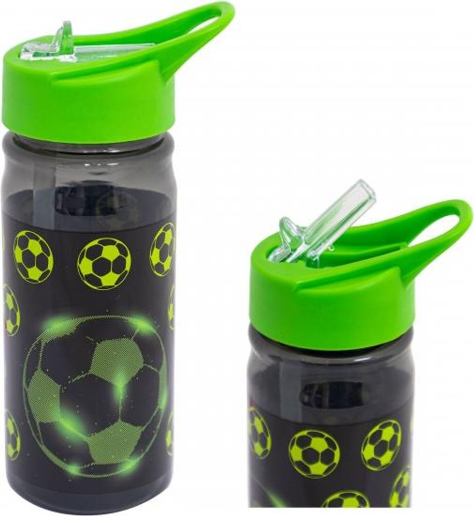 AquaPure NEO FOOTBALL Kunststoff-Flasche mit ausziehbarem Strohhalm, 450ml, 511025007