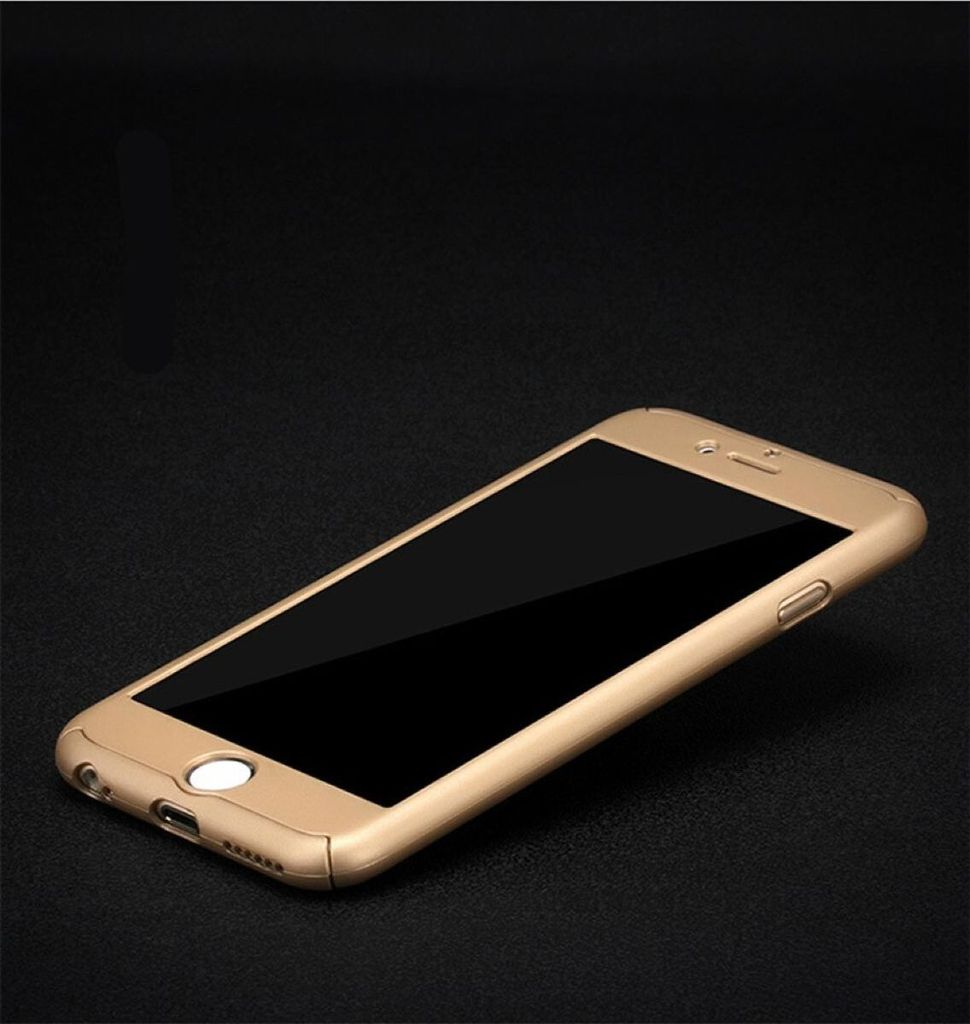 Apple iPhone 8 Plus Handy Hülle Schutz-Case Full-Cover Panzer Schutz Glas Gold