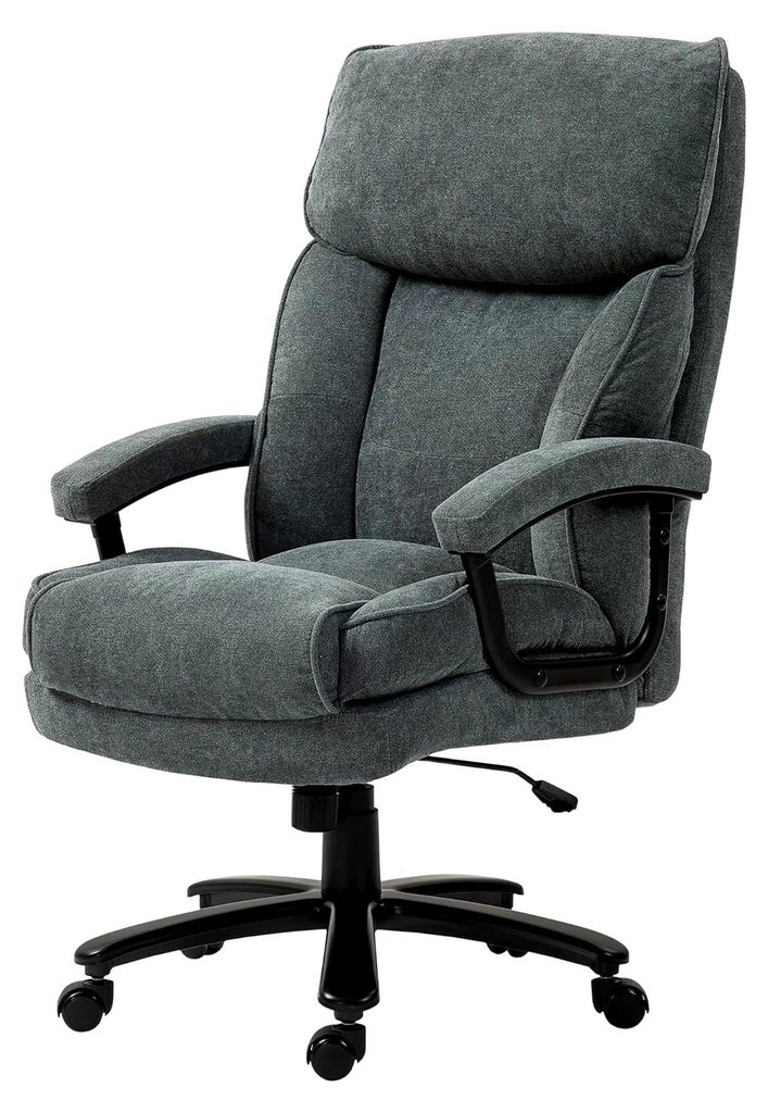 Ergonomischer Bürostuhl Chefsessel mit Hoher Rückenlehne, Wippfunktion, Höhenverstellbar bis 200 kg, Drehstuhl mit Breitem Sitz für Home Office...