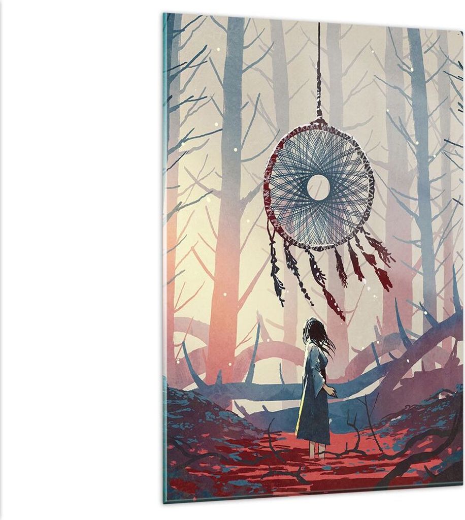 Bilder auf glas - Einteilig - Märchen Fänger Träume - 80x120cm - Glasbilder - Wandbilder - Bilder - zum Aufhängen bereit - Wanddekoration aus G...