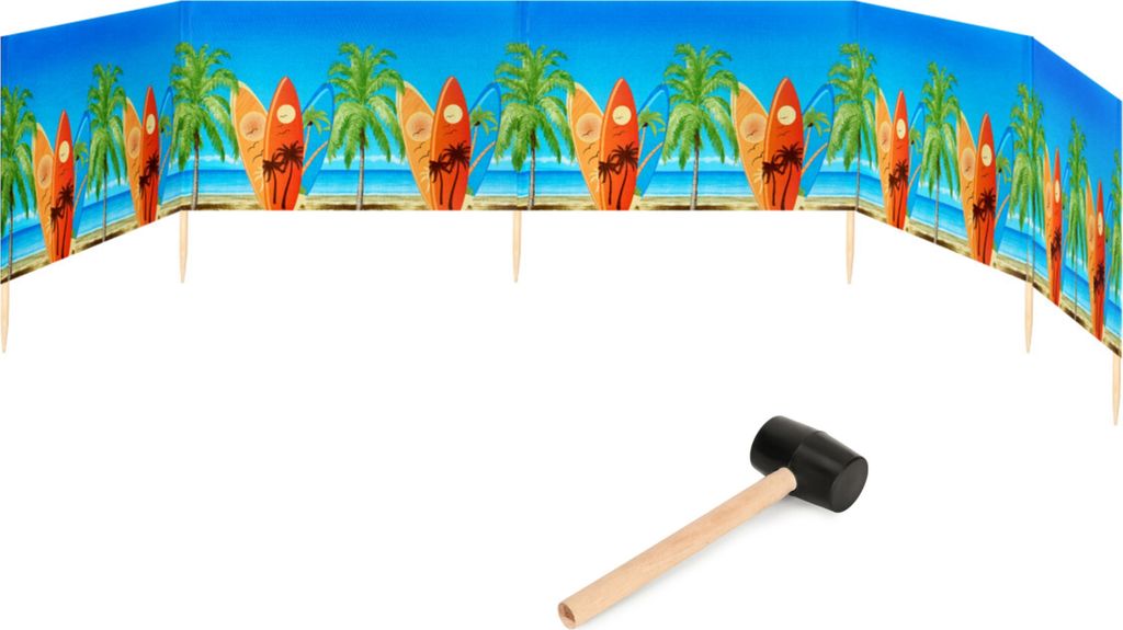 Garronda Strand Windschutz Sichtschutz 6m lang plus Gummihammer GAEX001