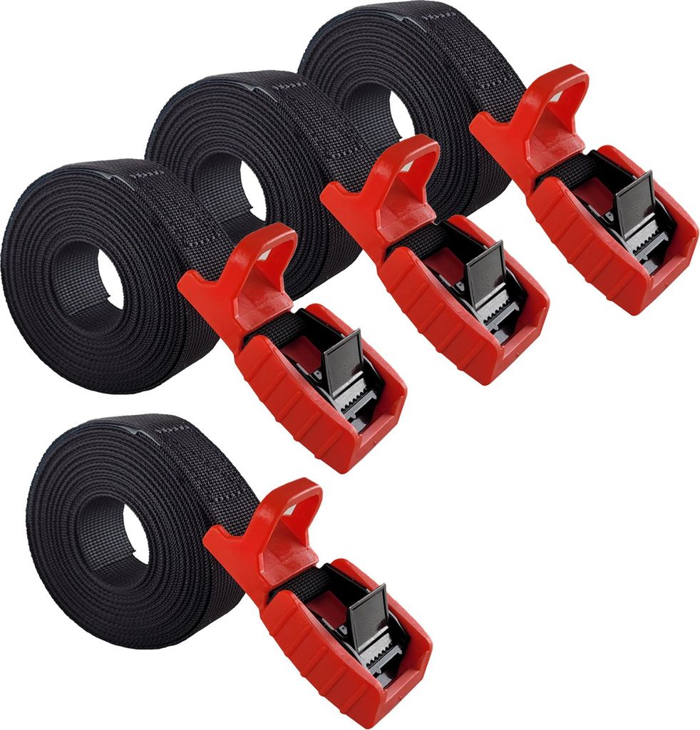 4x Spanngurt Zurrgurt Klemmschloss mit Gummischutzkappe1 tlg 2 m x 2,5 cm 500 kg