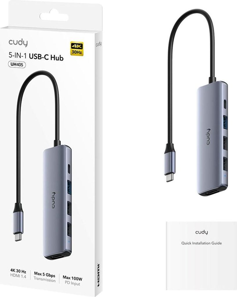Cudy CUDY UH405 5-IN-1 USB-C Hub with HDMI 4K