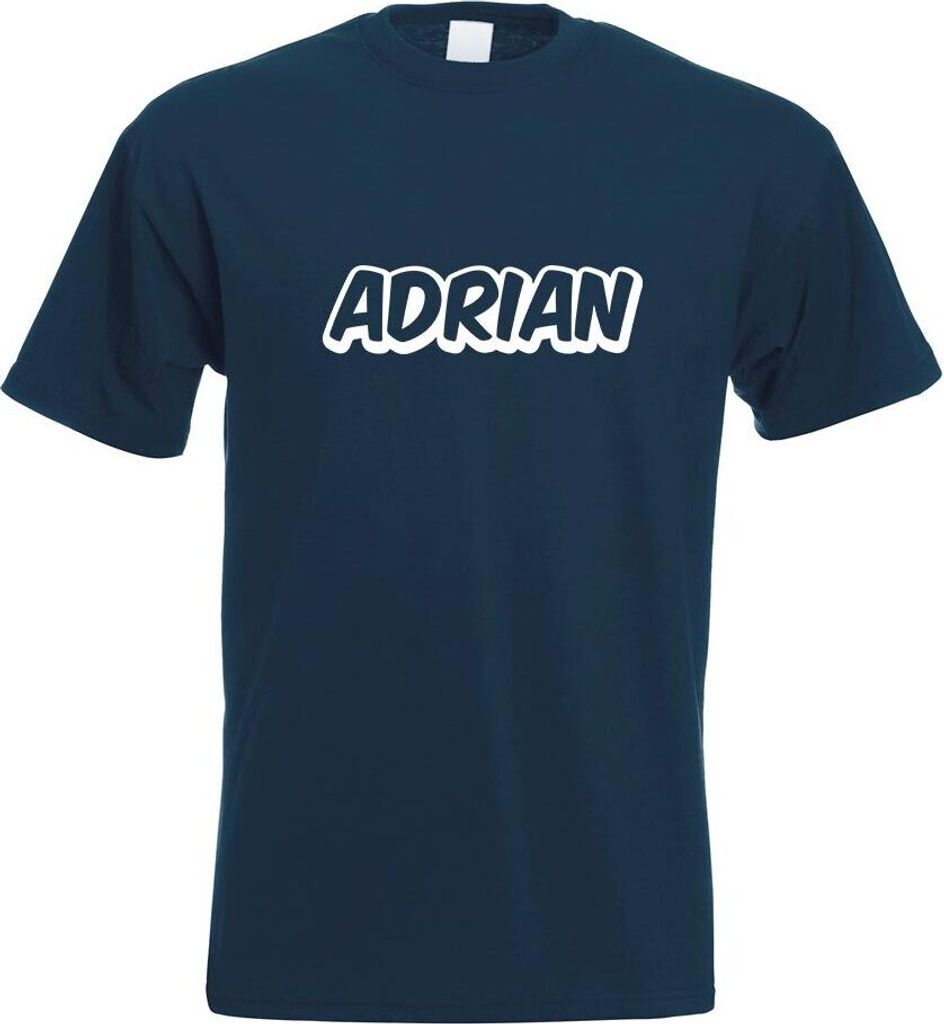 Kiwistar - T-Shirt - Navy - Adrian Vorname Jungen Motiv Bedruckt Funshirt Design Print - mit Motiv Bedruckt - Funshirt Design - Sport - Freizeit - ...