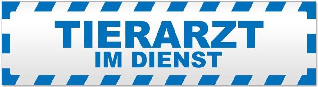 Kiwistar Tierarzt im Dienst gestreift Magnetschild Schild magnetisch - 60cm Blau - Magnetfolie für Auto PKW Kfz