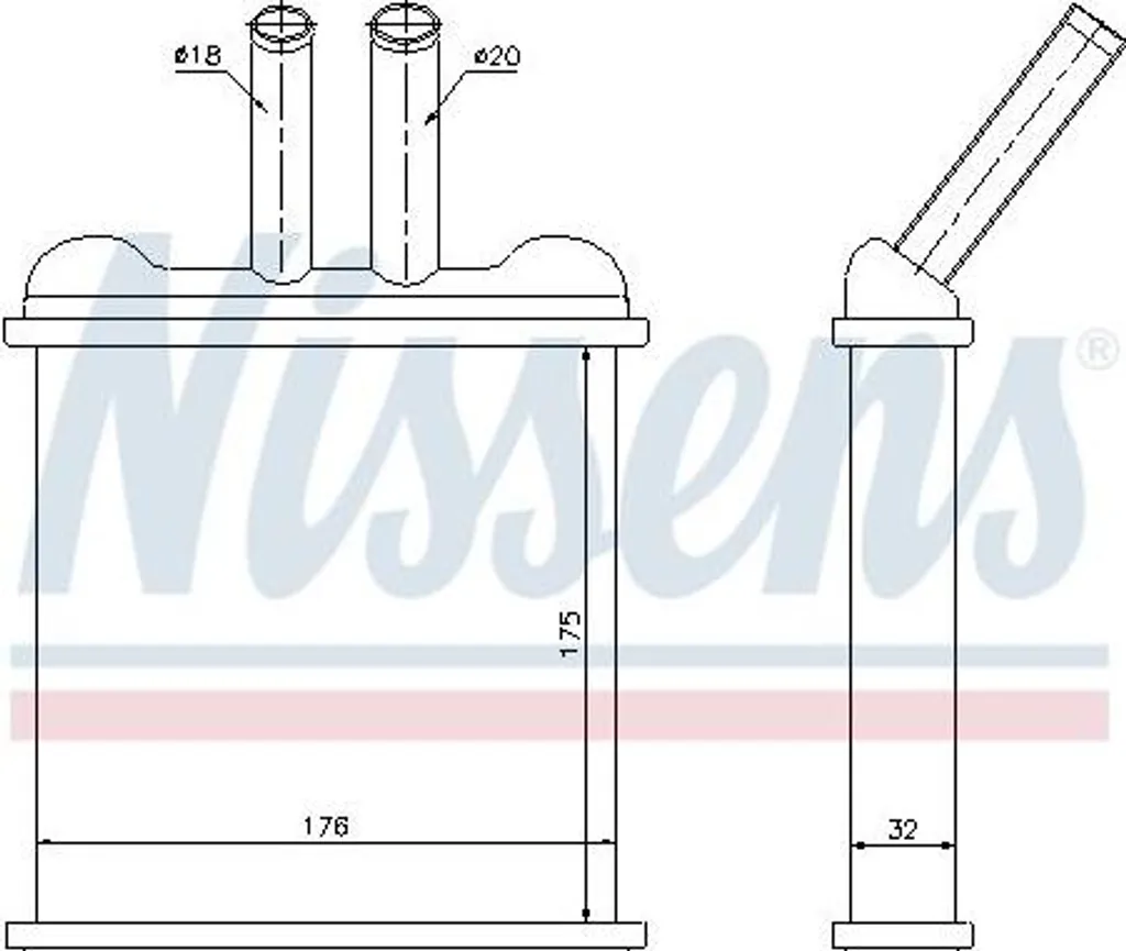 Radiateur de chauffage Nissens 76502 OE 96190674 pour Lanos et Nubira
