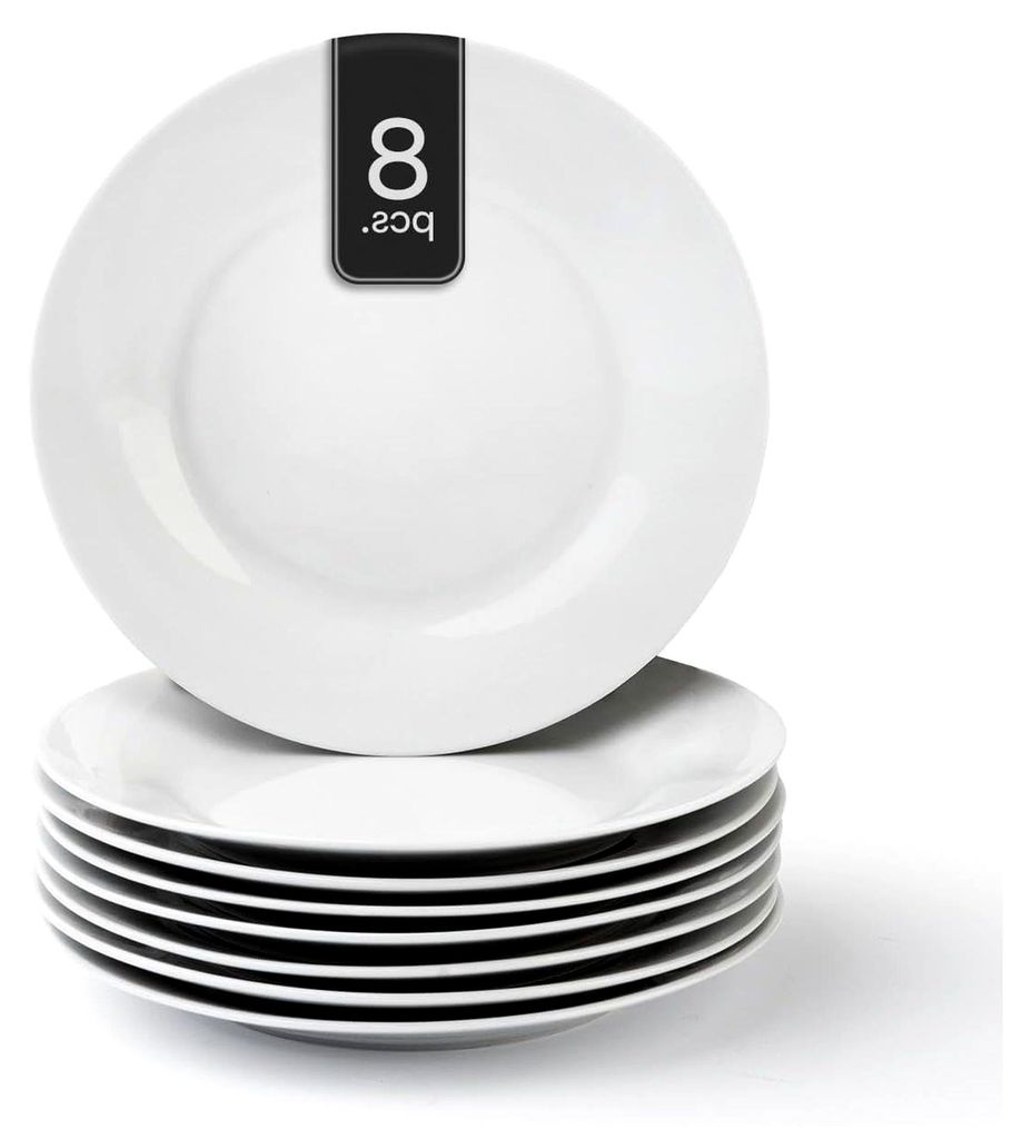 Dessertteller - Weiß - Ø 20 cm - Porzellan - 8 Stück