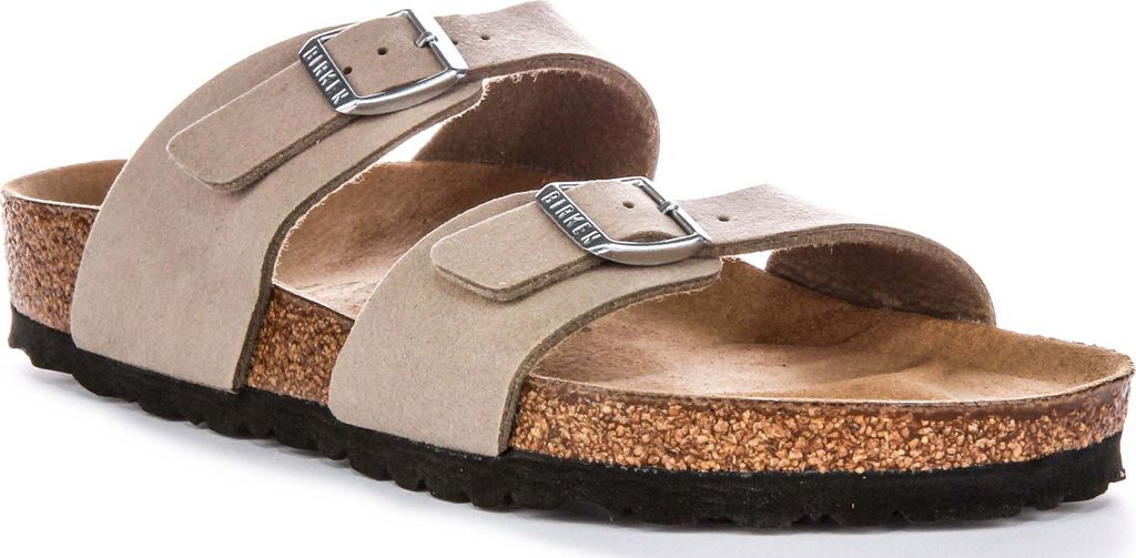 Birkenstock Sydney BS Zwei verstellbare Riemen Vegane Sandalen in Taupe – 5 UK - 38 EU - 7/7.5F US / Taupe