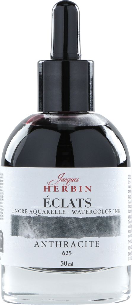 Jacques Herbin 4x Aquarelltine Éclats, Flakon 50ml - Anthrazit 16625T