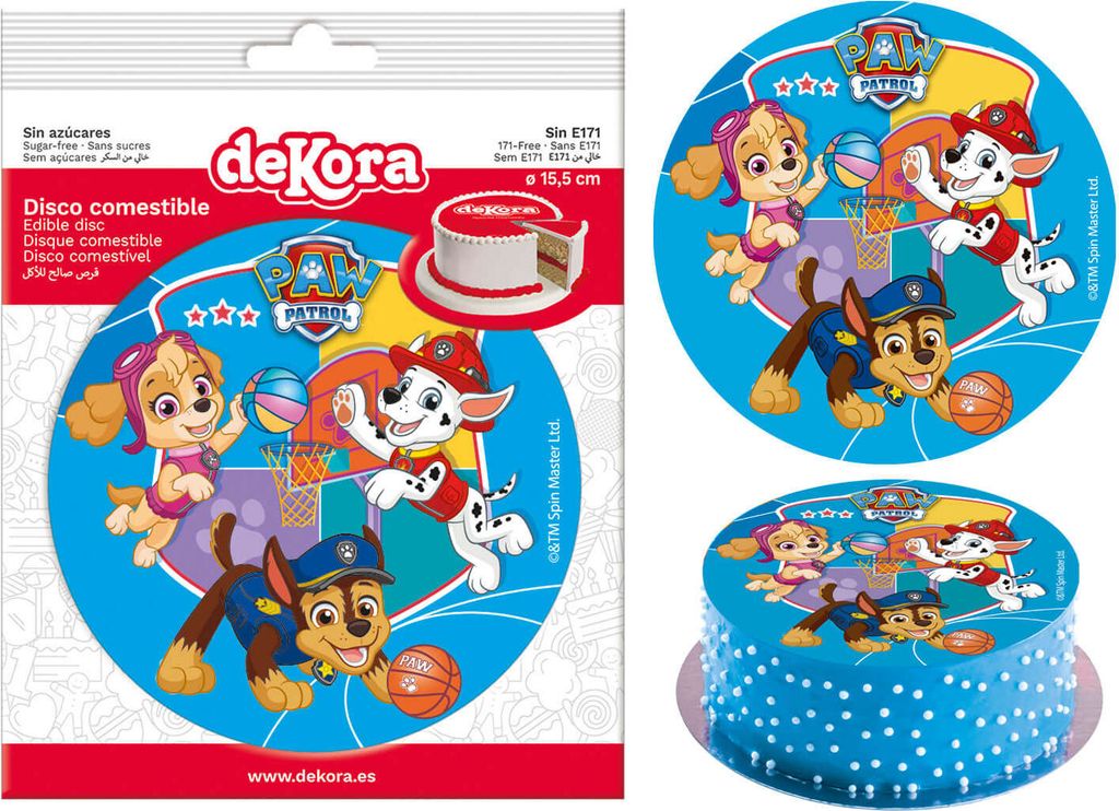 Fondantpapier Pfotenpatrouille Basketball 15,5cm Produktbild 5