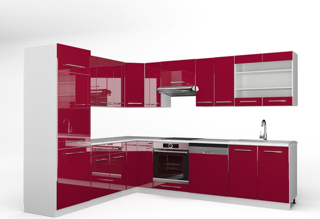 Vicco Eckküche Fame-Line, 227 x 60 cm ohne Arbeitsplatte, Produktbild