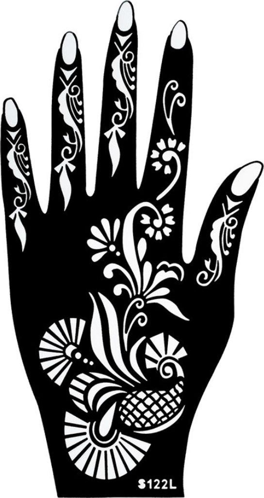 Henna Tattoo Schablone für die Linke Hand