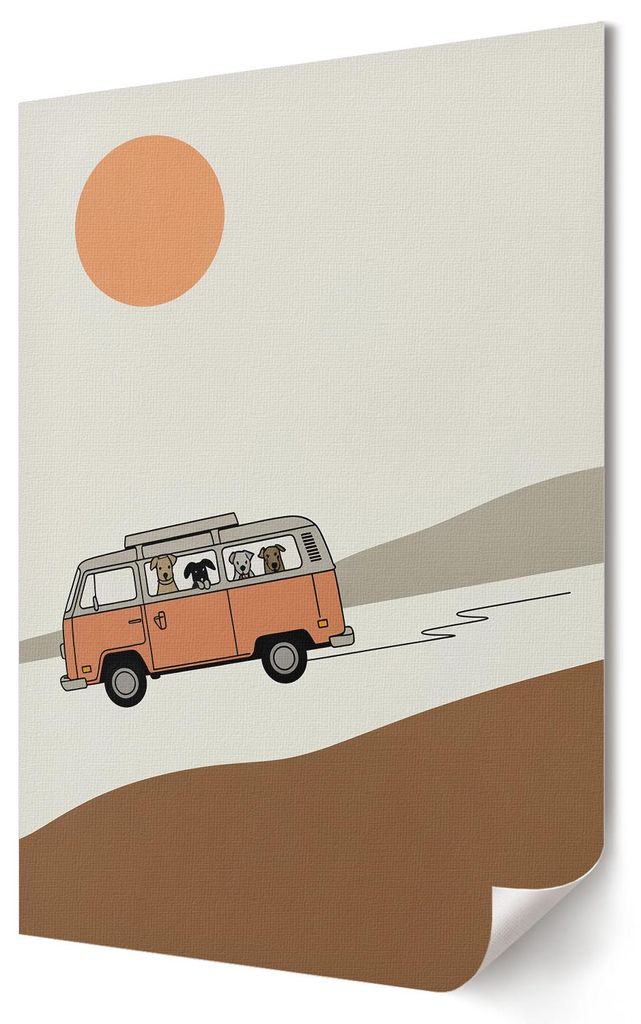Eine freudige Reise- Kunstdruck A4 - Ausdrucksstark, humorvoll, minimalistisch- Wandbild für Wohnzimmer Schlafzimmer & Flur, Modernes Poster Wandd...