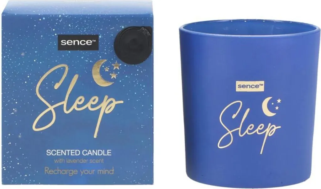 12x Sence Bougies Parfumées Sleep 125g en Verre - Coffret Aroma Lights