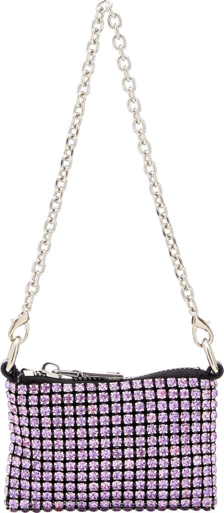 Rosa Damen Handtasche mit Strass und Metall-Kettenriemen, H8xB1xT11 cm