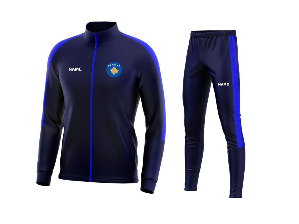 Trainingsanzug KOSOVO Navy/Blau Gr. XXL Sportanzug Jogginganzug mit Druck (Name, Nummer oder Initialen)