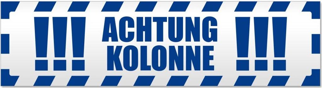 Achtung Kolonne gestreift Magnetschild Schild magnetisch