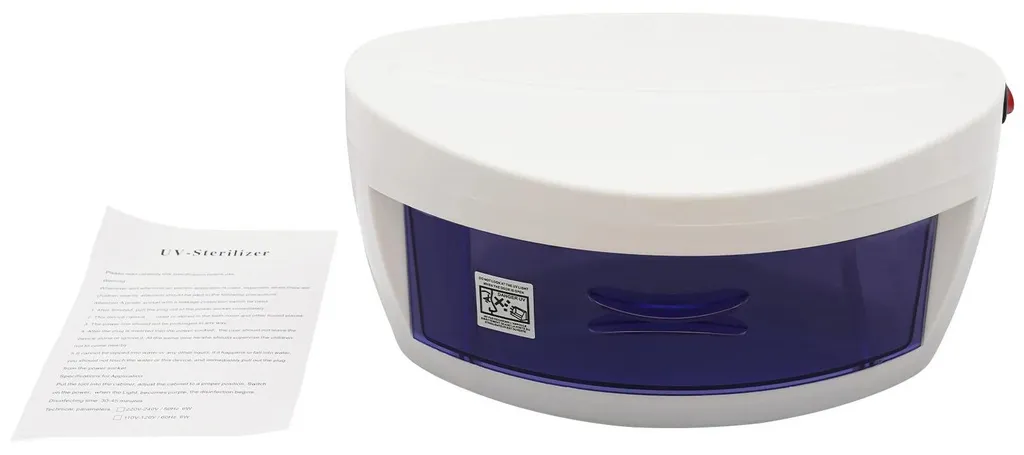 Stérilisateur pour ongles blanc avec double action lumière UV et ozone